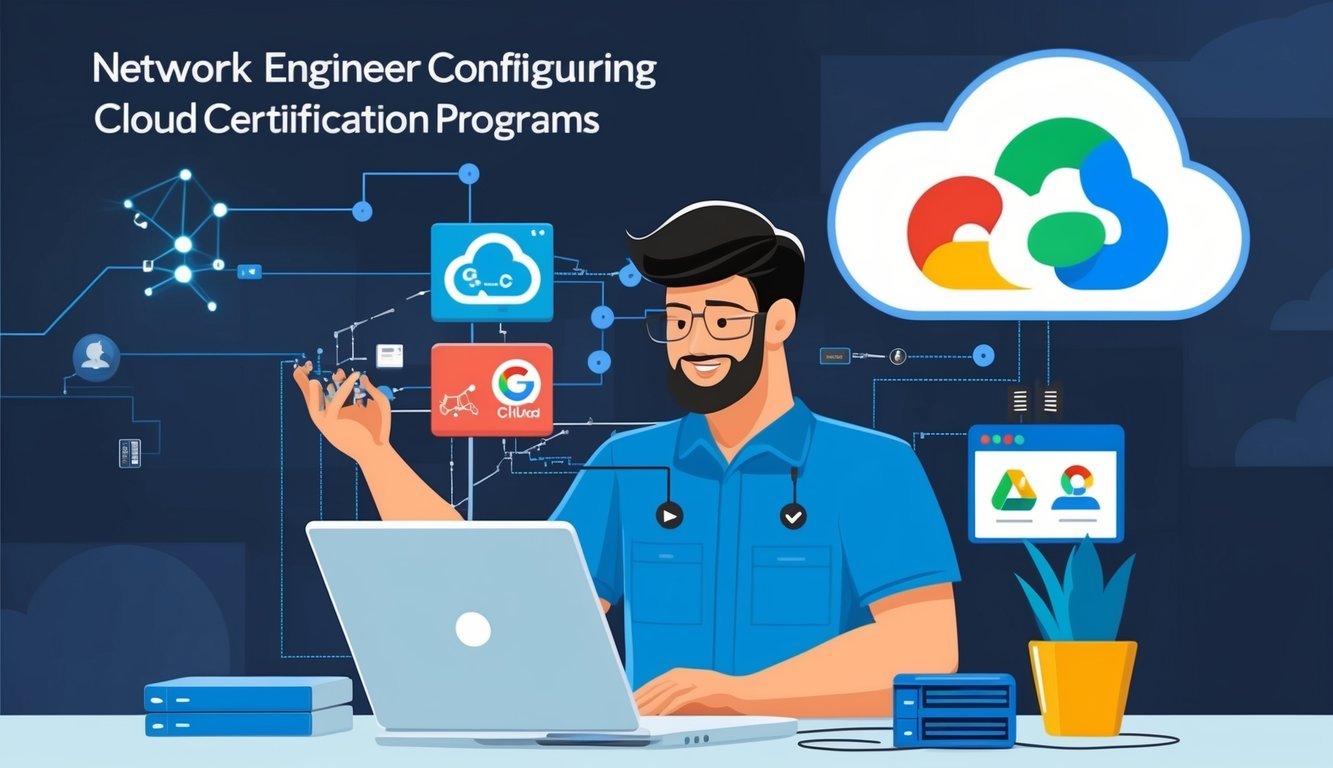 A network engineer configuring Google Cloud certification programs