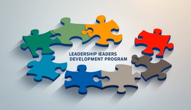 Colorful puzzle pieces arranged around the text "Leadership Development Program"