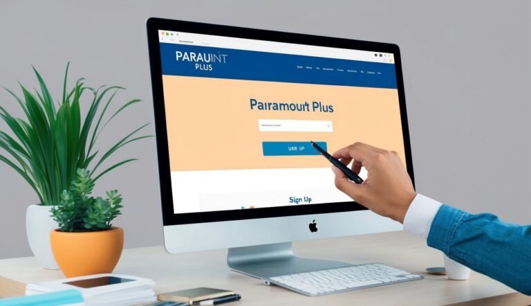 Person using a pen to click "Sign Up" on a computer screen