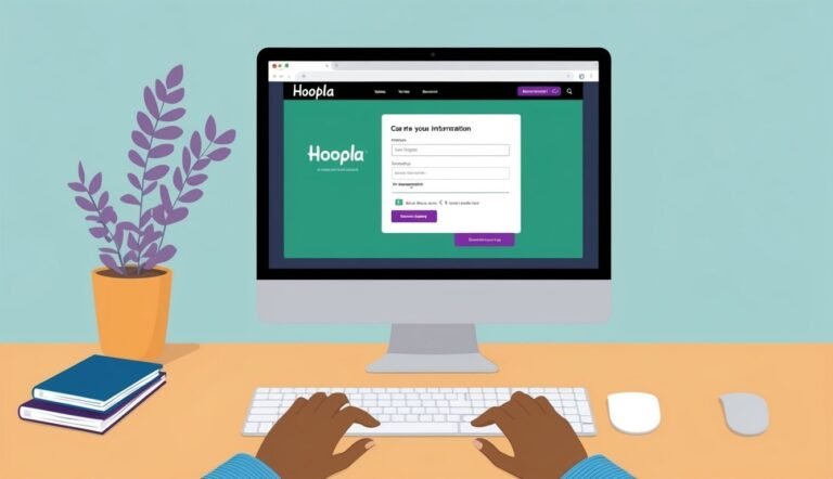 Person typing on a keyboard with a Hoopa website on the monitor