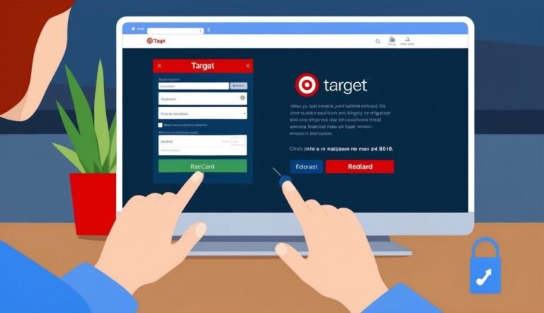 Hands interacting with a Target website on a computer screen