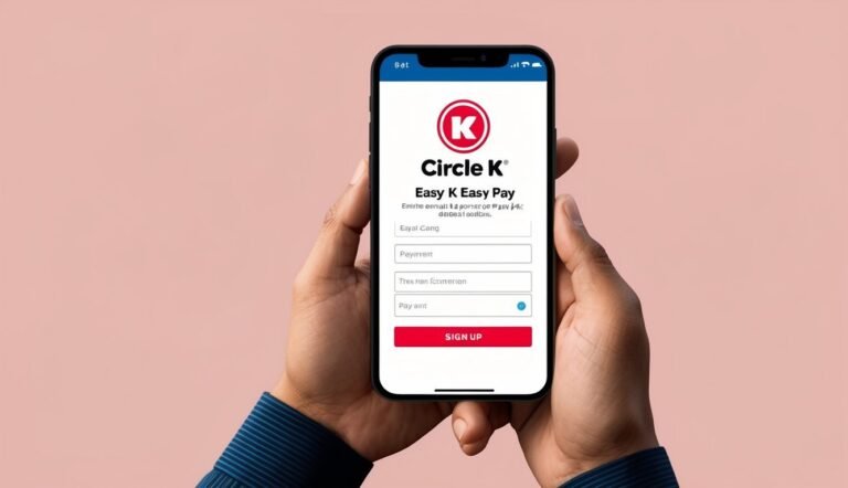 Person holding a phone with the Circle K Easy Pay app open