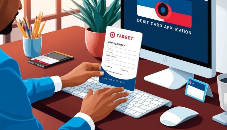 Person applying for a Target debit card on a computer