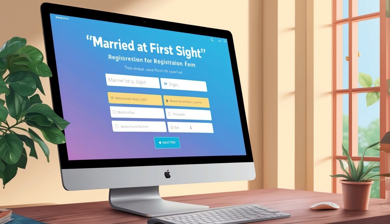 A computer screen with a registration form for "Married at First Sight."