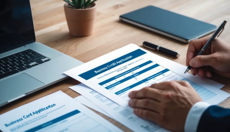 Person filling out a business credit application form with a pen