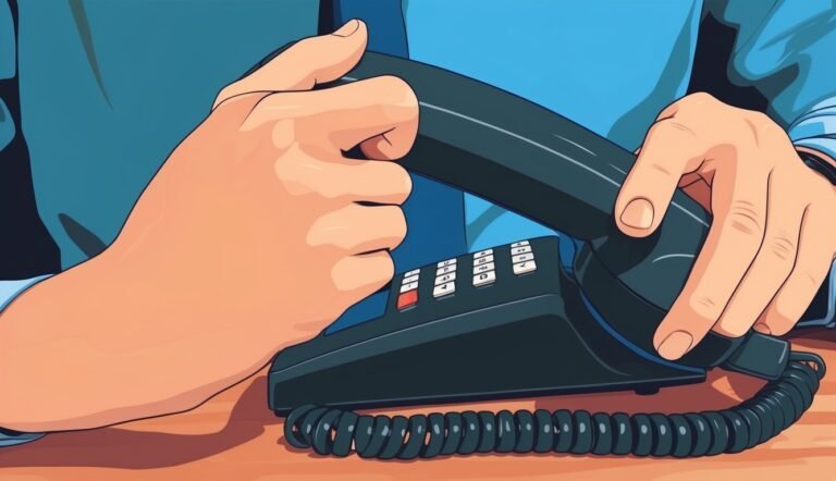 Person holding a black landline phone, ready to make a call