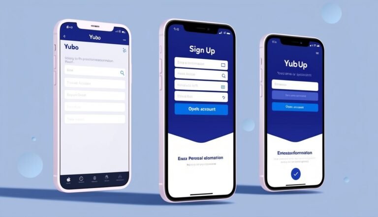Three smartphones displaying different screens of a social media app
