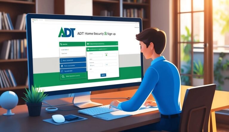 Man signing up for ADT Home Security on a computer